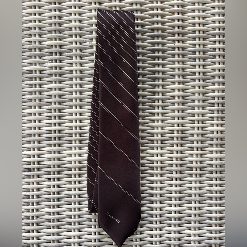 Oscar De La Renta Stipe Neck‎ Tie vintage retro disco